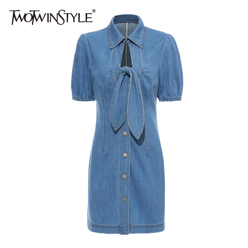 Casual Denim Women Dress Lapel Collar Short Sleeve High Waist Lace Up Mini Dresses For Female Fashion Clothing 210520, Blue
Casual Denim Women Dress Lapel Collar Short Sleeve High Waist Lace Up Mini Dresses For Female Fashion Clothing 210520, Blue