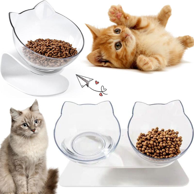 

Cat Bowls & Feeders Double Transparent Dog Pet Non-slip Raised Stand Single Water Feeder Puppy Elevated Feeding Food Dish Kitten Supplies