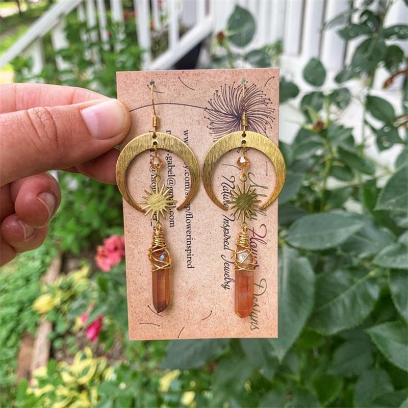 Dangle & Chandelier Gothic Witchy Quartz Crescent Moon Star Earrings Boho Goddess Jewelry Gift For Women Friends Fashion Wholesale
Dangle & Chandelier Gothic Witchy Quartz Crescent Moon Star Earrings Boho Goddess Jewelry Gift For Women Friends Fashion Wholesale