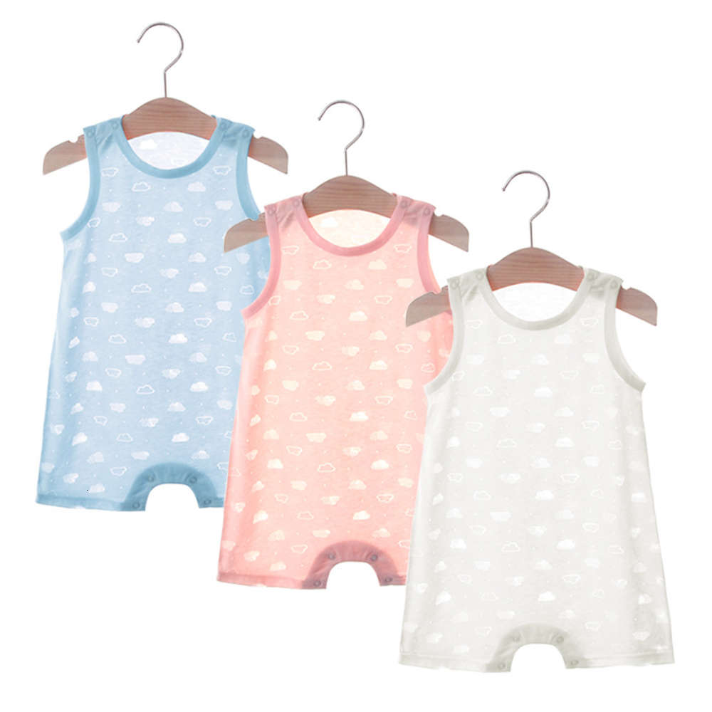 Summer children's and boys' 0-3 year old baby Jumpsuit vest flat angle creeping suit breathable cotton, White
Summer children's and boys' 0-3 year old baby Jumpsuit vest flat angle creeping suit breathable cotton, White