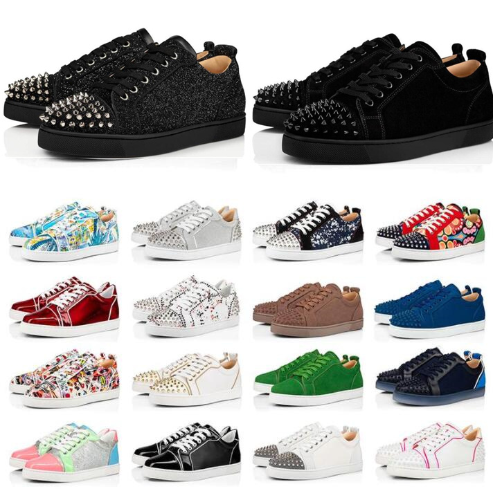 red bottoms sneakers men women designer shoes low top Black White blue Glitter Grey pink rainbow leather suede mens fashion spikes casual trainers, Colour 9
red bottoms sneakers men women designer shoes low top Black White blue Glitter Grey pink rainbow leather suede mens fashion spikes casual trainers, Colour 9