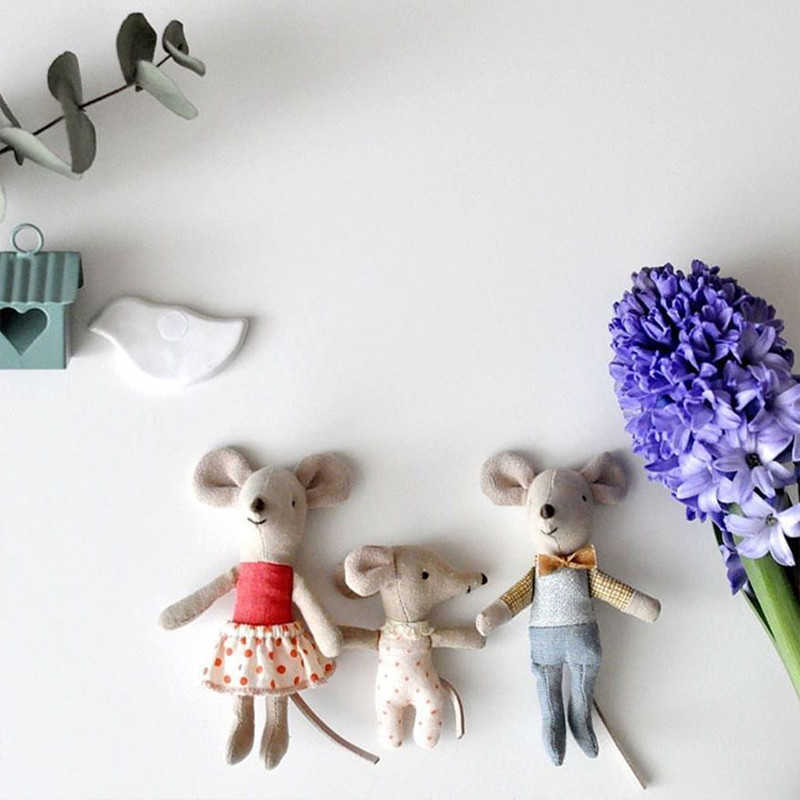 Handmade Cotton Linen Mouse Doll Mini Circus Clown Bunny Cloth Comfort Toys For Children Gifts Dollhouse Furniture Accessories 210728