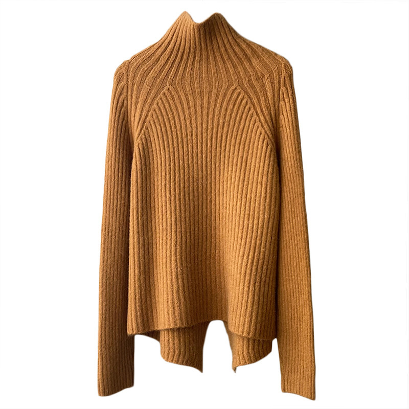 COZOK Thousand Cashmere Yarn Turtleneck Women's Winter Korean Leisure Pit Stripe Knitting Top Women's P862 210521