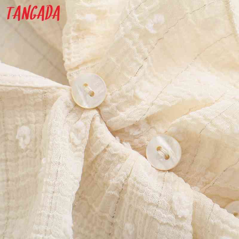Women French Style Dots Beige Ruffled Chiffon Blouses Vintage Long Sleeve Elastic Cuffs Female Shirts Blusas BE462 210416