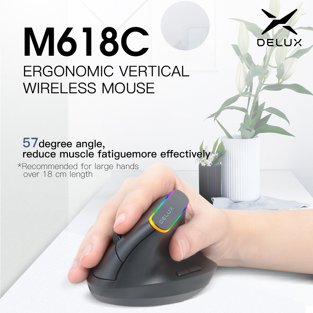 Colorful M618c RGB Vertical Wireless Bluetooth Dual Mode Charging Ergonomic Hand Holding Straight Mouse
Colorful M618c RGB Vertical Wireless Bluetooth Dual Mode Charging Ergonomic Hand Holding Straight Mouse