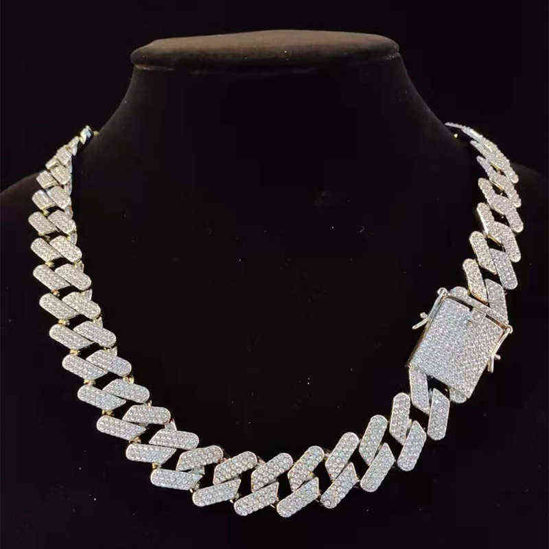 Men Hip Hop Chain Necklace 20mm heavy Rhombus Cuban Chains Iced Out Bling Necklace fashion jewelry For Gift 211123