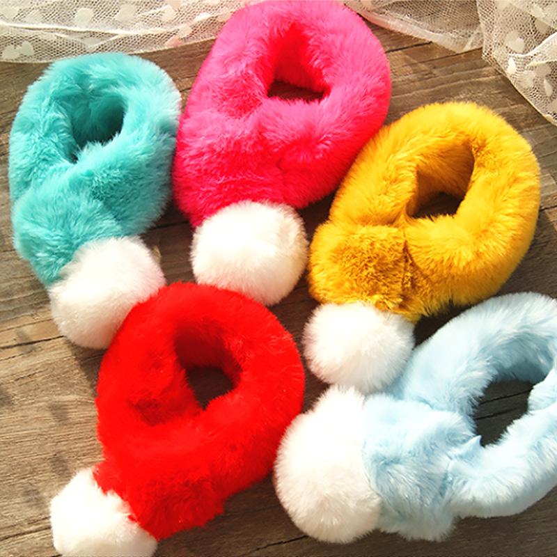 Christmas Dog Plush Scarf Bib Decor Adjustable Collar Neckerchief Towel Winter Cat Tie Neck Strap Xmas Pets Grooming Accessories Collars & L