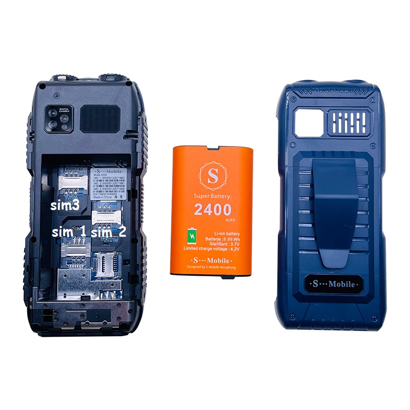 Unlocked Good Signal Durable Outdoor Large Power Mobile Phone Flexible Antenna 3 Three Sim Cards Powerbank Whatsapp Quick Dial Torch Cell phones