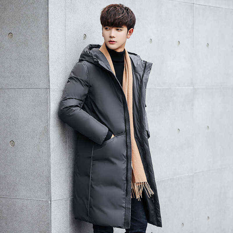 Down Parkas Men Long Jacket Thicken Windbreaker Hooded Warm Coat White Duck Hight Quality Winter 211216