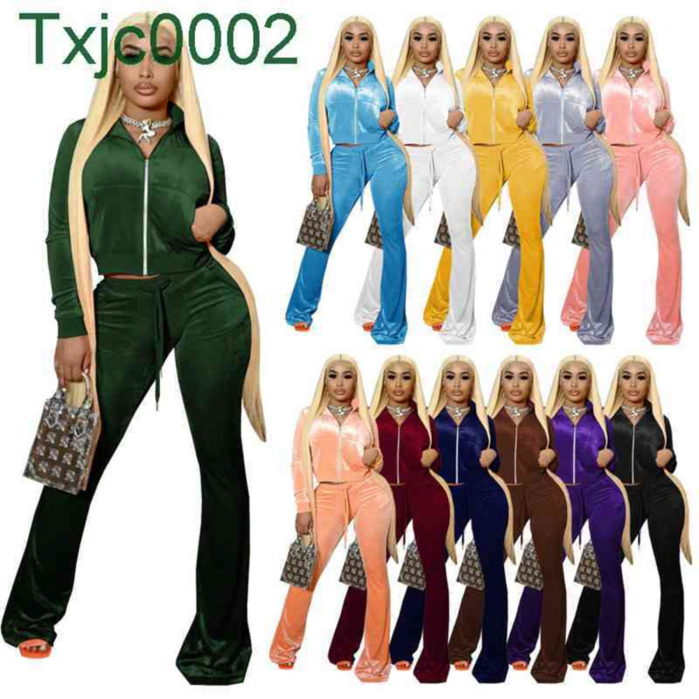 Women Tracksuits Solid Velvet 2 Piece Outfits Deisgner Zipper Front Pocket Long Sleeve Jacket Bell Bottom Sweatpant Sport XS-XXL 12 Colours, Gray
Women Tracksuits Solid Velvet 2 Piece Outfits Deisgner Zipper Front Pocket Long Sleeve Jacket Bell Bottom Sweatpant Sport XS-XXL 12 Colours, Gray