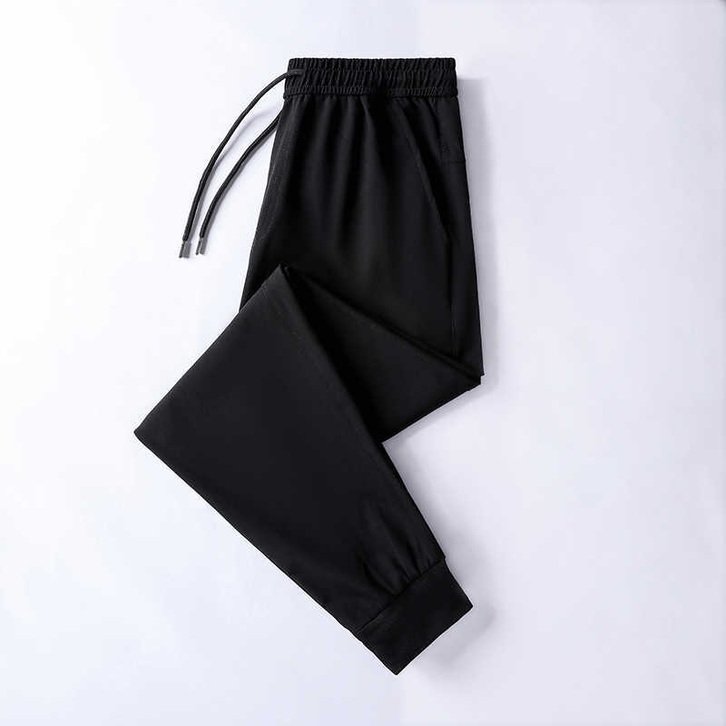 2021New Men's Quick Dry and ice silk Pants Male Summer Breathable Solid Color Slim Trousers Pencil PantsM-5XL Y0811