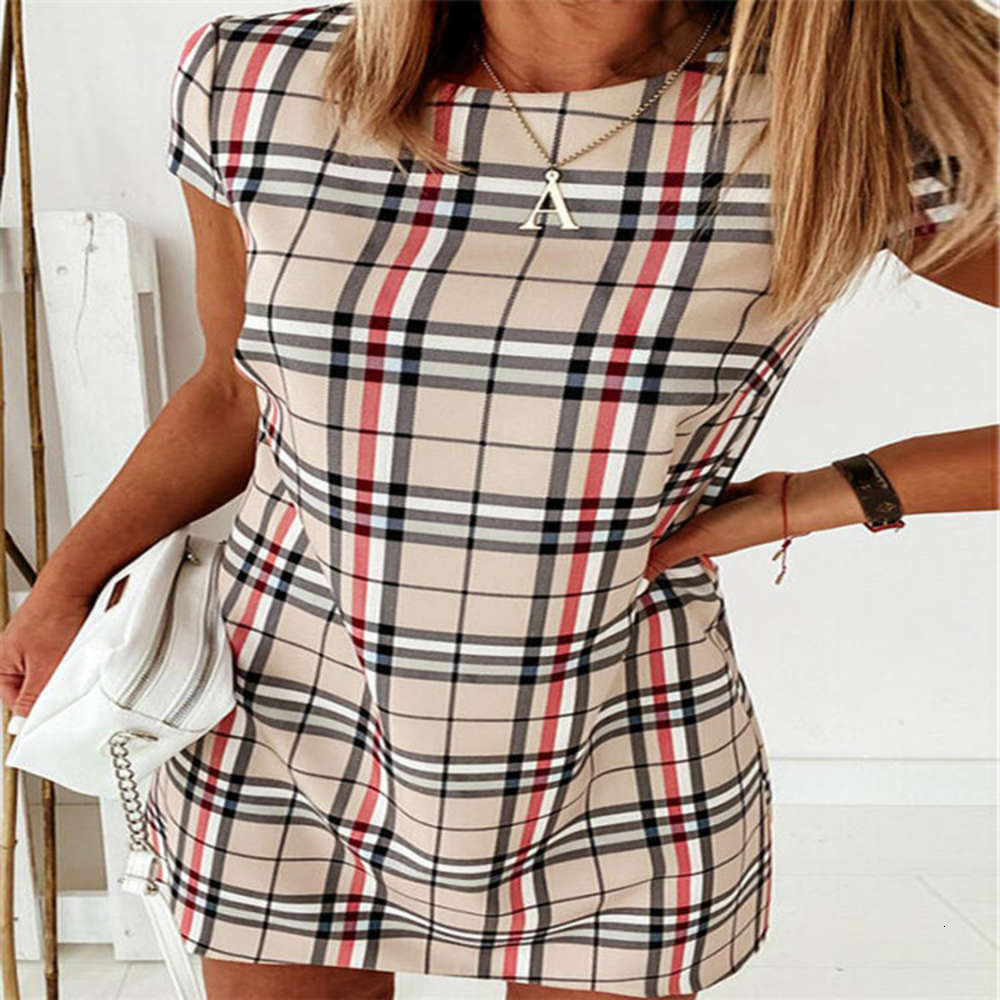 Ins summer plaid skirt sexy tight Beach Dress, Black;gray