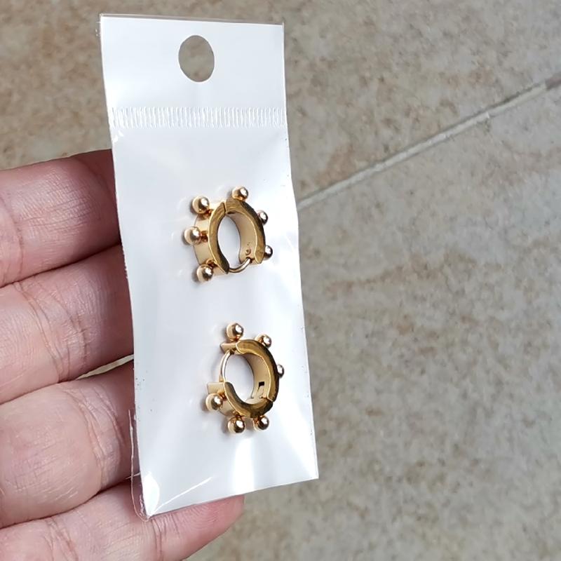 Hoop & Huggie Gold Color Circular 6 Small Ball Earrings Ear Rings Loop Smooth Ring 316 Stainless Steel Jewelry IP Plating Anti Allergy
Hoop & Huggie Gold Color Circular 6 Small Ball Earrings Ear Rings Loop Smooth Ring 316 Stainless Steel Jewelry IP Plating Anti Allergy
