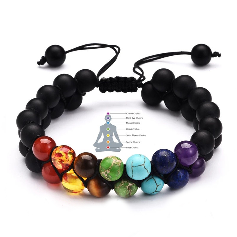 7 Chakra Adjustable 8mm Natural Stone Bracelet Double Woven Rope Chain Yoga Healing Balance Bracelet for Men Women Jewelry Gifts, Black
7 Chakra Adjustable 8mm Natural Stone Bracelet Double Woven Rope Chain Yoga Healing Balance Bracelet for Men Women Jewelry Gifts, Black