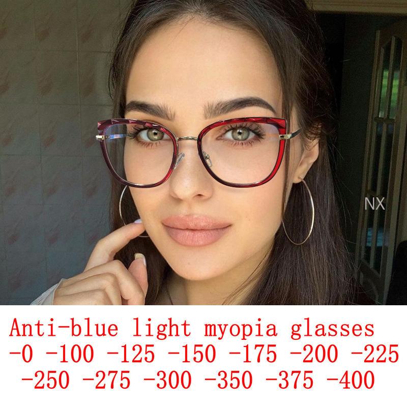 Sunglasses Finished Myopia Glasses Women Cat Eye Eyeglasses Metal Frame Vintage Designer Fashion Anti-Blue Light Prescription NX
Sunglasses Finished Myopia Glasses Women Cat Eye Eyeglasses Metal Frame Vintage Designer Fashion Anti-Blue Light Prescription NX