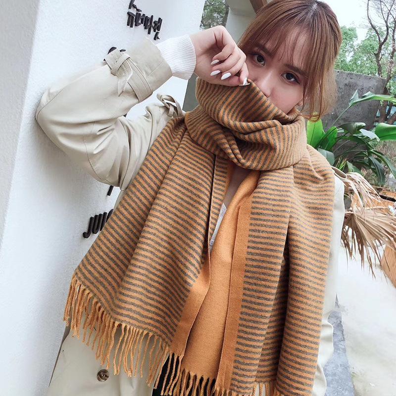 Scarves Women's Winter Scarf Autumn, Sweet, Double-sided Dual-use Striped Warm Tassel Shawls Wraps, 2021 Long For Women Ladies, Blue;gray
Scarves Women's Winter Scarf Autumn, Sweet, Double-sided Dual-use Striped Warm Tassel Shawls Wraps, 2021 Long For Women Ladies, Blue;gray