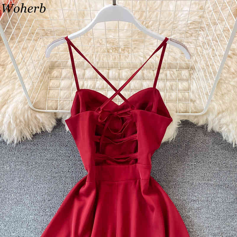 Maxi Dresses Mujer Summer Robe Sexy Lady Backless Cross Sling Vestidos Korean Elegant Temperament Party Dress Women 210519