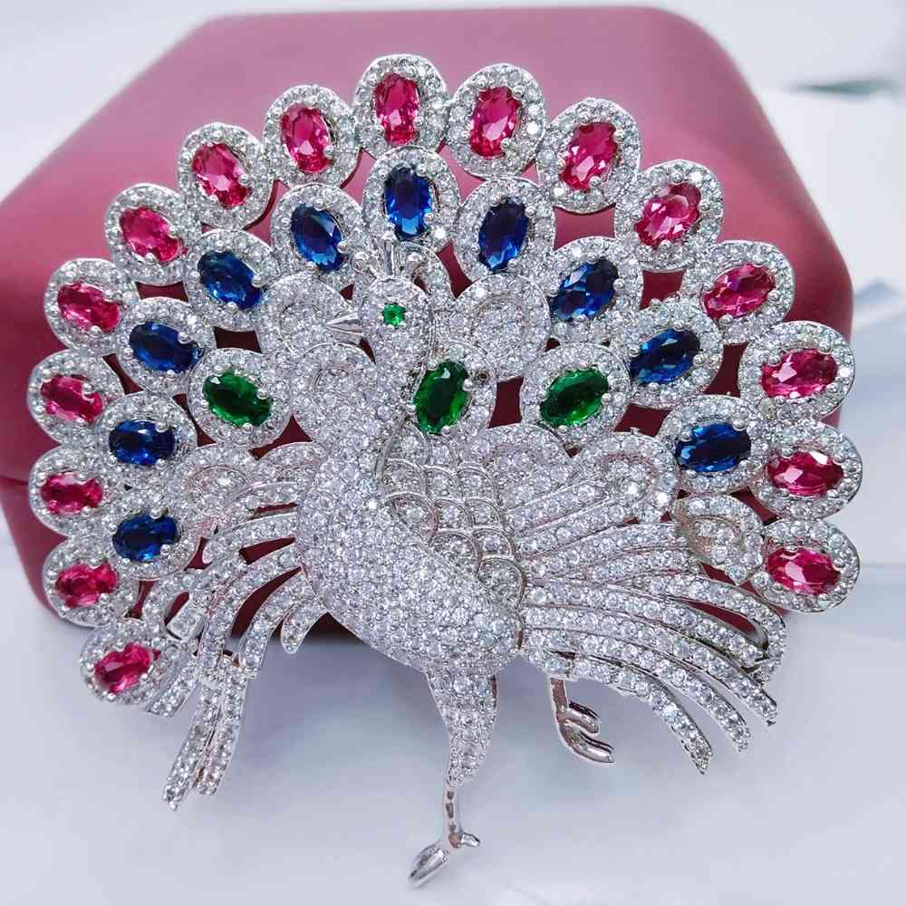 Big Peacock Brooches For Women Bouquets Clip Scarf Buckle Hijab Pins Multi-color Stones Brooch Luxury Wedding Accessory
Big Peacock Brooches For Women Bouquets Clip Scarf Buckle Hijab Pins Multi-color Stones Brooch Luxury Wedding Accessory