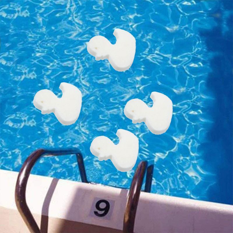10Pcs White Driving Spa Spons Cartoon Eend Oil Absorbent Hot Tub Skimmer Scum Absorber Cleaners For Swimming Pool