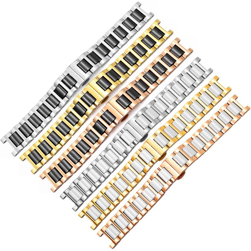 Watch Bands Concave Fine Steel +Ceramic Watchband Replacement Strap For Female's Chain 14mm 16mm 20mm Give Tool
Watch Bands Concave Fine Steel +Ceramic Watchband Replacement Strap For Female's Chain 14mm 16mm 20mm Give Tool