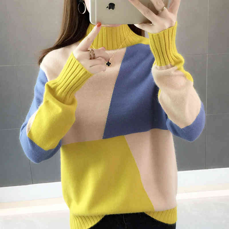 winter Knitted Women Sweaters Elegant Clothing Turtleneck Long Sleeve Tops Casual Blouses 5771 50 210518
