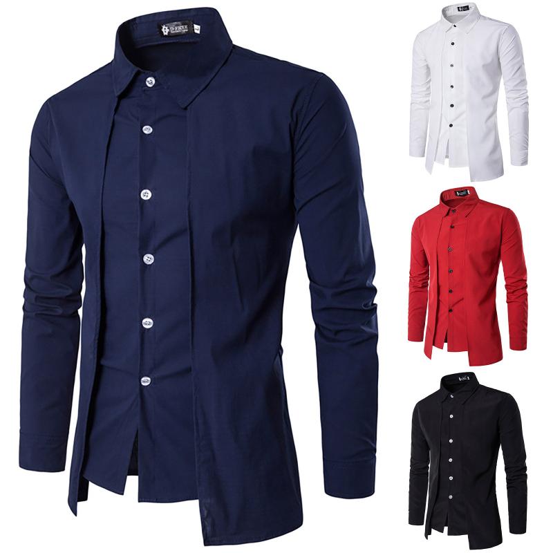 Men's Casual Shirts Fake Two-piece Fashion Solid Color Suit Long Sleeve Soft Thin Tops Blouse Single-breasted For Business Male Homme, Black
Men's Casual Shirts Fake Two-piece Fashion Solid Color Suit Long Sleeve Soft Thin Tops Blouse Single-breasted For Business Male Homme, Black