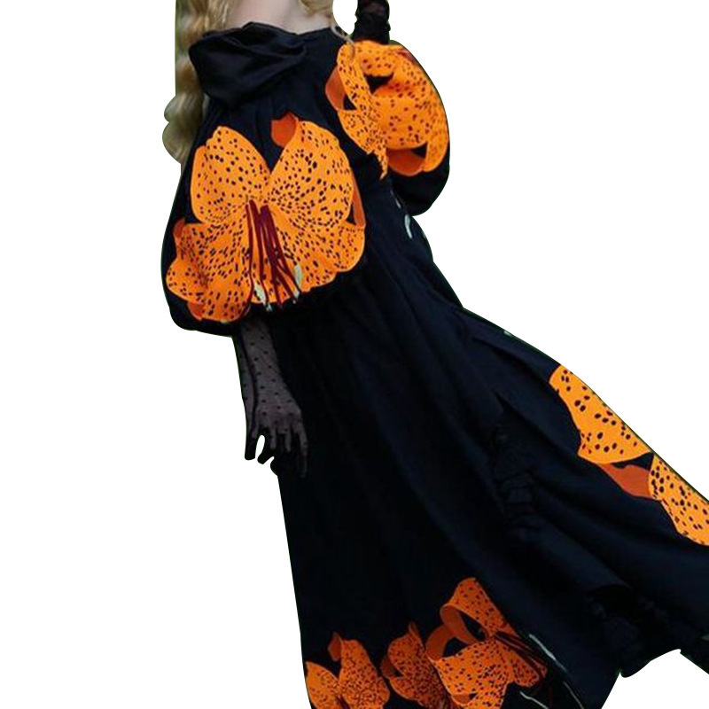 Women Dress Long Printed Vingae Slash Neck Off Shoulder Loose Maxi es Retro Plus Size Party es Summer 210513