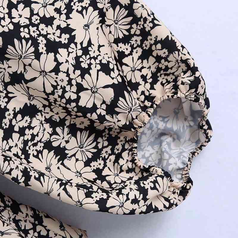 Spring Women Flower Print Cascading Ruffle Slim Mini Dress Female Long Sleeve Clothes Casual Lady Vestido D7267 210430
