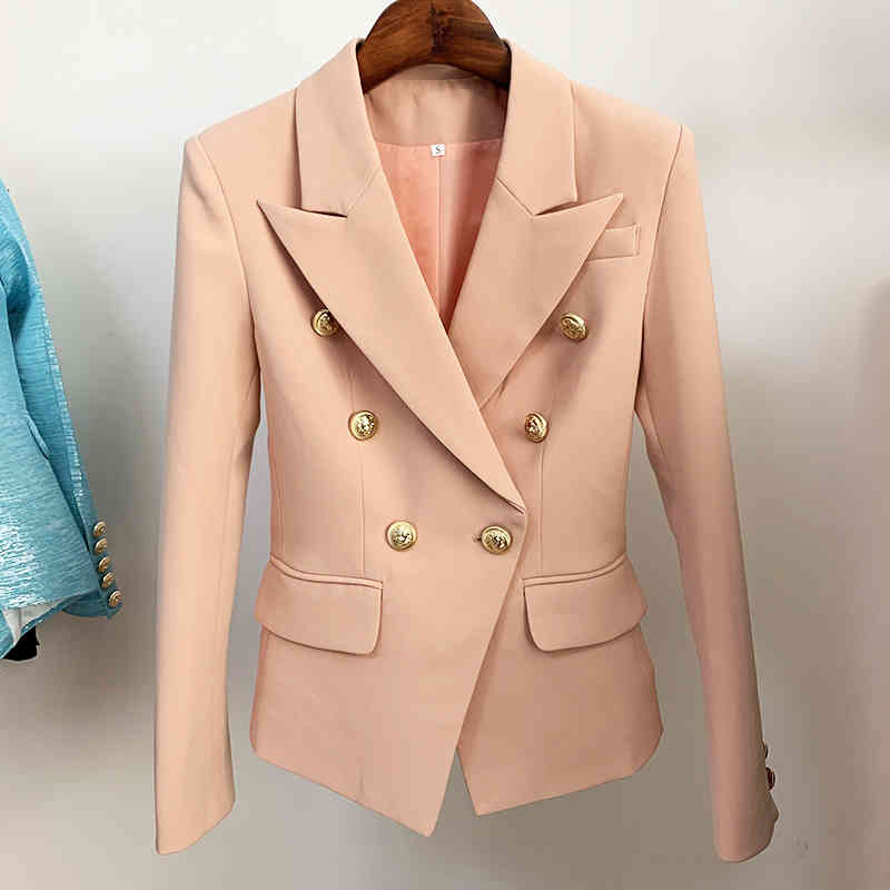 HIGH STREET est Designer Jacket Women's Classic Double Breasted Lion Buttons Slim Fitting Blazer Nude 210521
HIGH STREET est Designer Jacket Women's Classic Double Breasted Lion Buttons Slim Fitting Blazer Nude 210521
