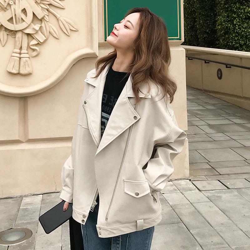 Women' Leather & Faux Women Autumn Soft Jacket Loose Pu Motorcycle Black Punk Zipper Coat Streetwear Turndown Collar Outerwear, Beige
Women' Leather & Faux Women Autumn Soft Jacket Loose Pu Motorcycle Black Punk Zipper Coat Streetwear Turndown Collar Outerwear, Beige