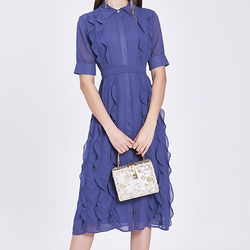 Summer Runway Women Vintage Ruffles Chiffon Dress Femme Short Sleeve Elegant Party Holiday Maxi Vestidos 210525, Picture color
Summer Runway Women Vintage Ruffles Chiffon Dress Femme Short Sleeve Elegant Party Holiday Maxi Vestidos 210525, Picture color