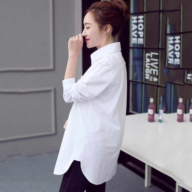 VGH Loose Print Striped Shirt For Women Lapel Long Sleeve Casual Korean Blouse Female Fashion New Clothing Spring Style 210421