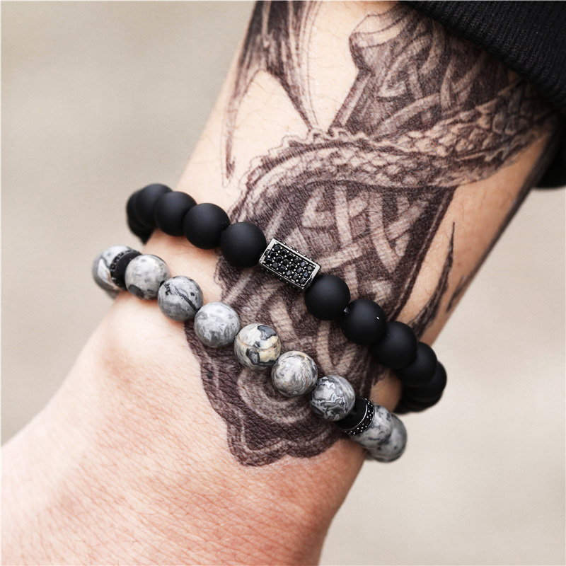 8mm Map Stone Beads Bracelet s/set Matte bead Men Bracelets For Women Handmade Armband Pulsera Hombre Pulseiras Masculina, Black
8mm Map Stone Beads Bracelet s/set Matte bead Men Bracelets For Women Handmade Armband Pulsera Hombre Pulseiras Masculina, Black