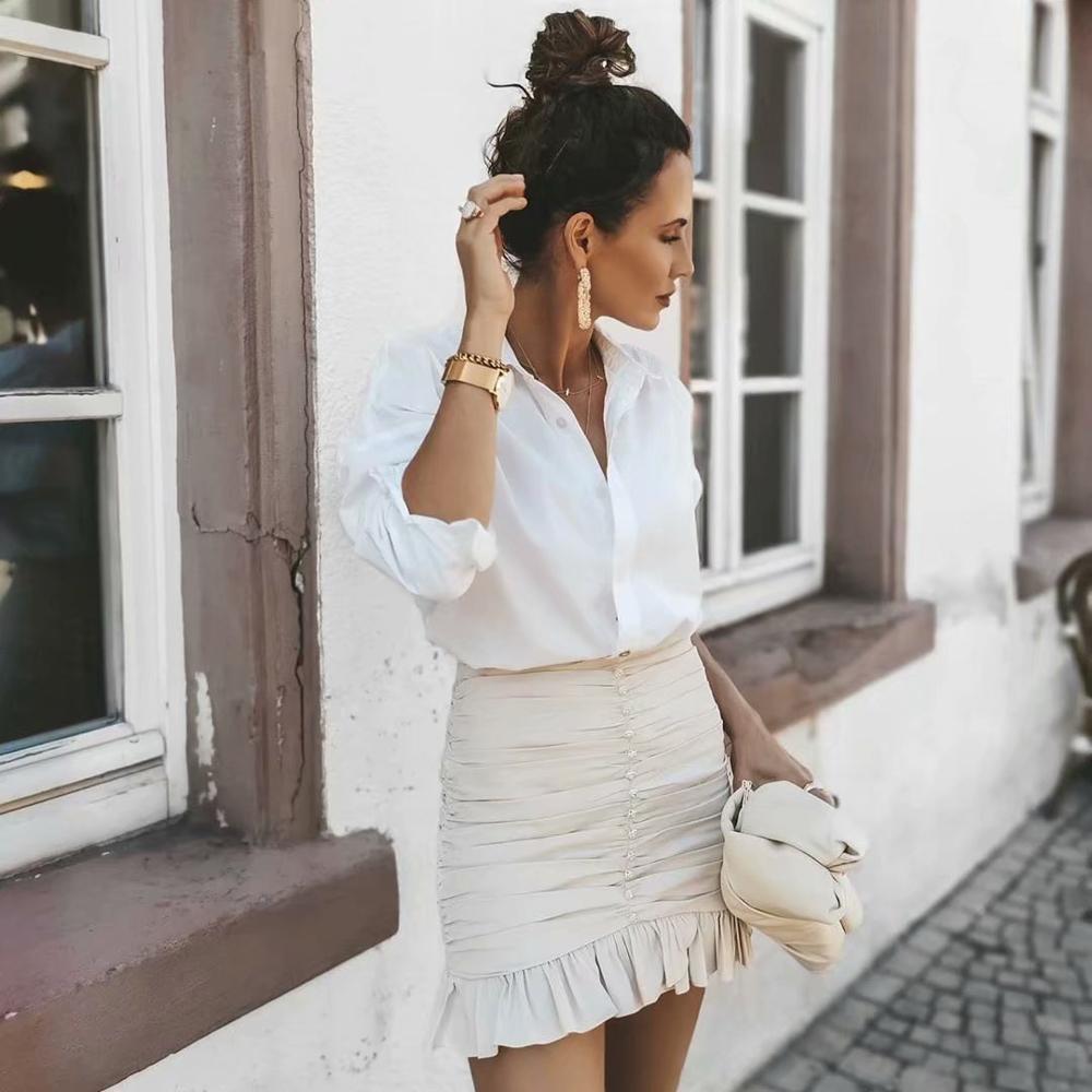 women diamond jewelry ruffles skirts fashion ladies pleated back zipper above knee skirt sexy female vintage style 210521