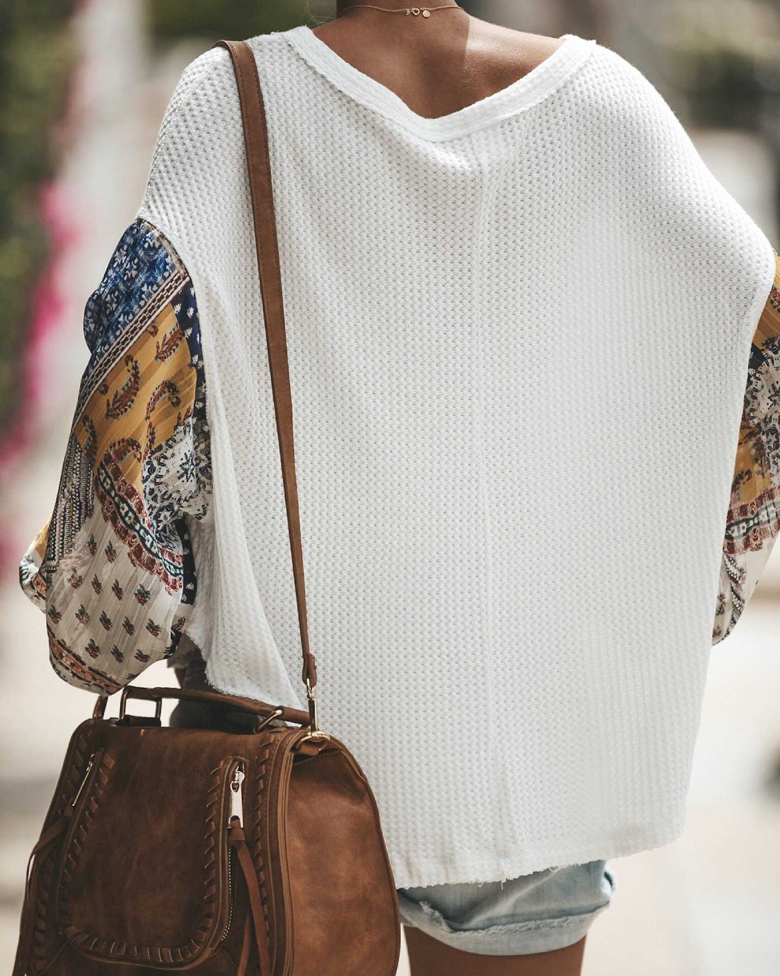 Women Sweater Autumn Fashion Loose Pullover Jumper Lantern Sleeve Chiffon Patchwork Tops For Ladies Autumn Sweaters Female 210918