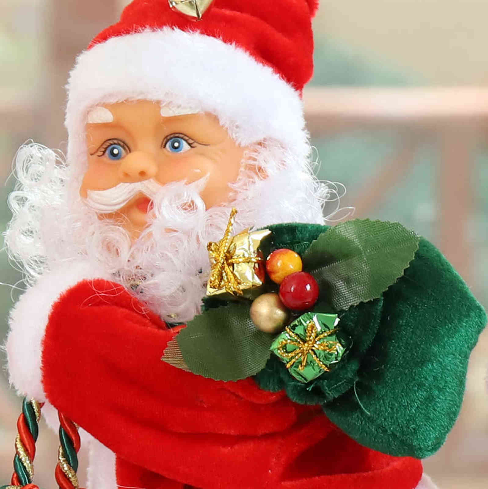 2022 Decorations for Home Children's Year Christmas Gifts Hip Music Electric Santa Claus Shop Window Ornaments 211104