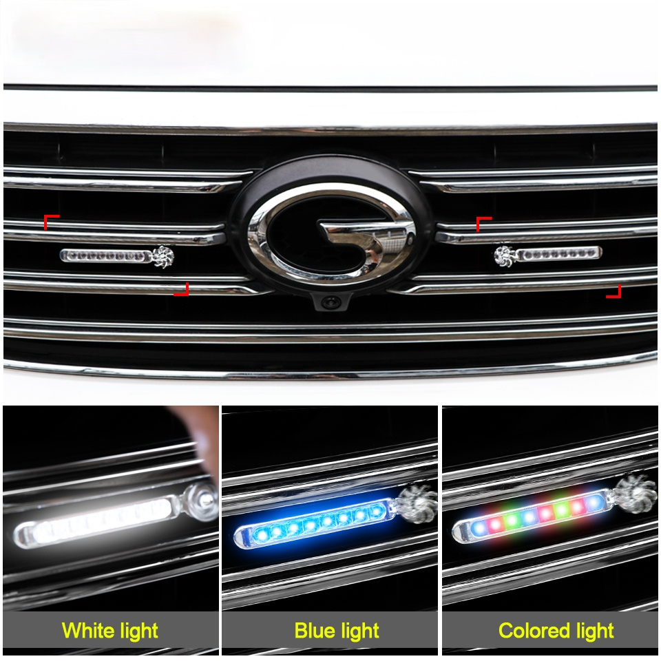 3 Color Wind Energy Car Light 8 LED Daylight Headlight Lamp Auto Styling Daytime Running Light Without External Power Supply