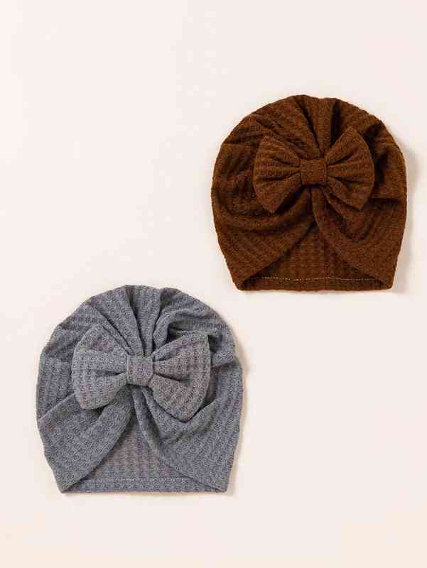 2pcs Baby Bow Decor Hat SHE