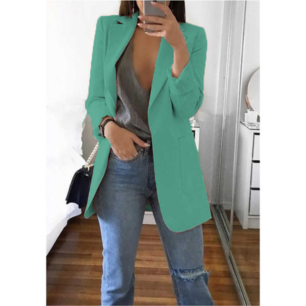 Women's Plus Size Suit Jacket European And American Fashion Lapel Slim Temperament Spring Autumn Casual Office 210930