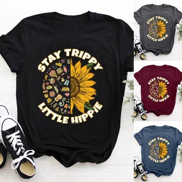 Fashion Brand T-shirt Women' Round Neck Plus Size Half Sleeve Stay Trippy Little Short Clothes, Black t195
Fashion Brand T-shirt Women' Round Neck Plus Size Half Sleeve Stay Trippy Little Short Clothes, Black t195