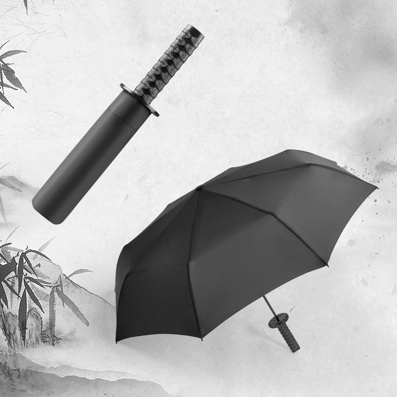 Umbrellas Japanese Folding Men's Umbrella Rain Women Samurai Sword Knife Windproof Creative Female Male Car Large Parasol