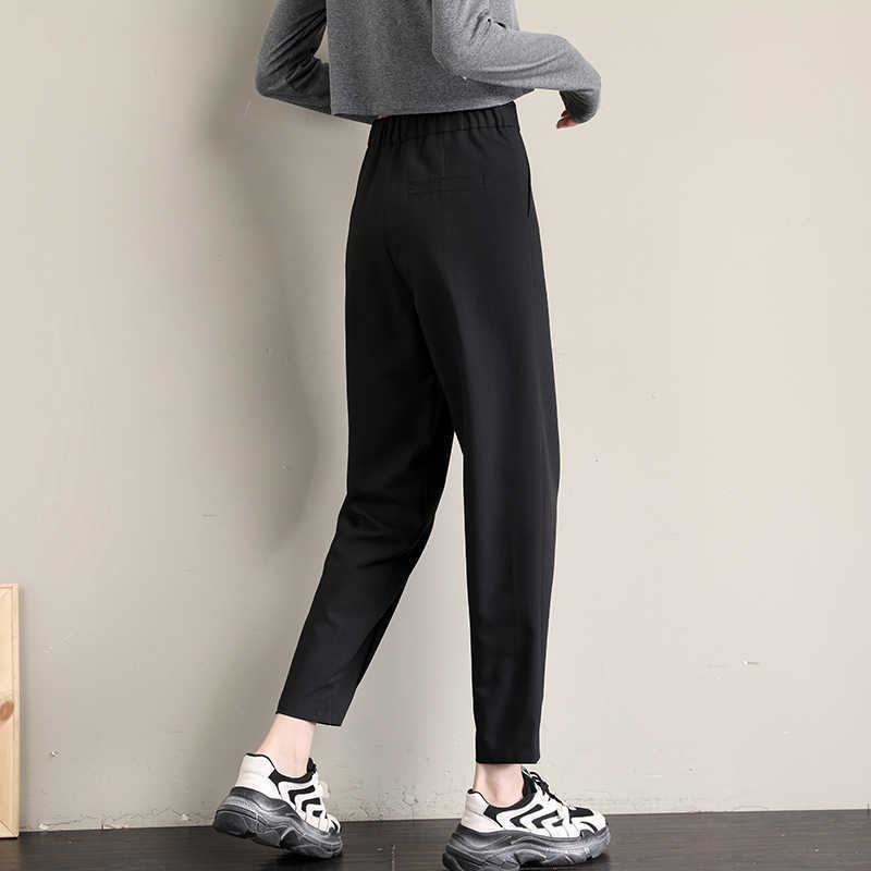 Elegant High Waist Women Harem Pants Spring Summer Loose Female Casual Pant Office Ladies Trouser Pantalons Capris 210601