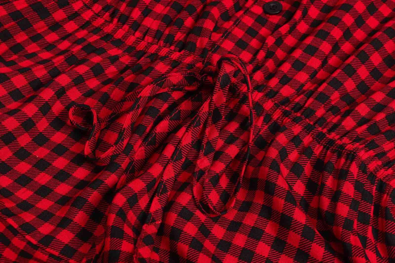 Foridol lantern long sleeve plaid red dress women vintage checkered short button dress office ladies elegant dress vestidos 210415