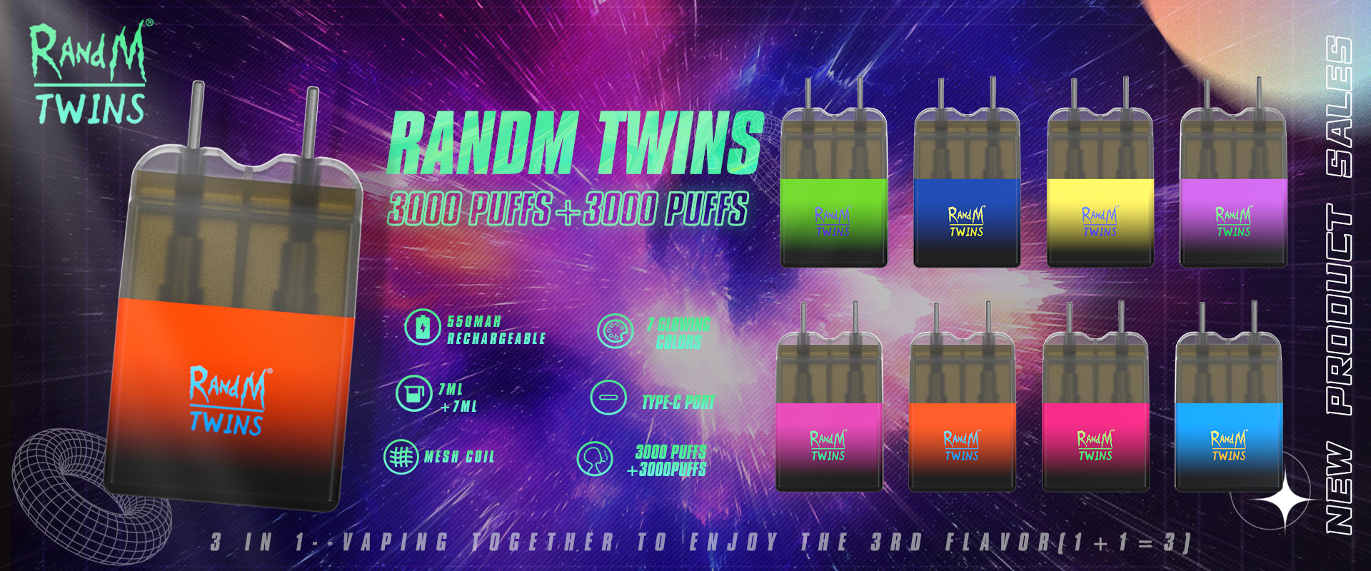 Recharge RandM Twins 3000+3000 Puffs Switch Ghost Electronic Cigarettes Disposable Vape Tornado Dazzle With Rechargeable 550mAh Battery 14ml
Recharge RandM Twins 3000+3000 Puffs Switch Ghost Electronic Cigarettes Disposable Vape Tornado Dazzle With Rechargeable 550mAh Battery 14ml