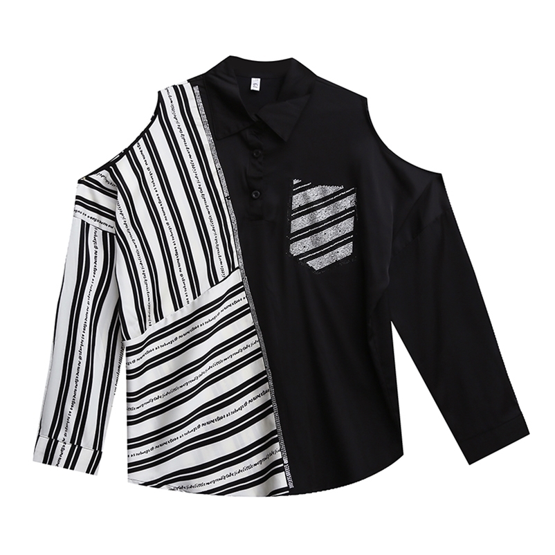 Europe Style Autumn Fashion Women's Off Shoulder Long Sleeves Patchwork Stripe Shirt Ladies Shirts Blouse Tops A3681 210519, Black
Europe Style Autumn Fashion Women's Off Shoulder Long Sleeves Patchwork Stripe Shirt Ladies Shirts Blouse Tops A3681 210519, Black