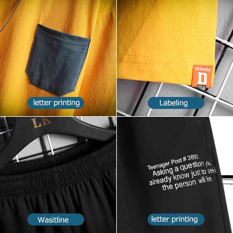 Varsanol Bermuda Masculina 2 Piece Sets Summer T-shirts Men Clothing Printed Pattern Shorts Top Tees Fashion Tracksuit Casual 210601