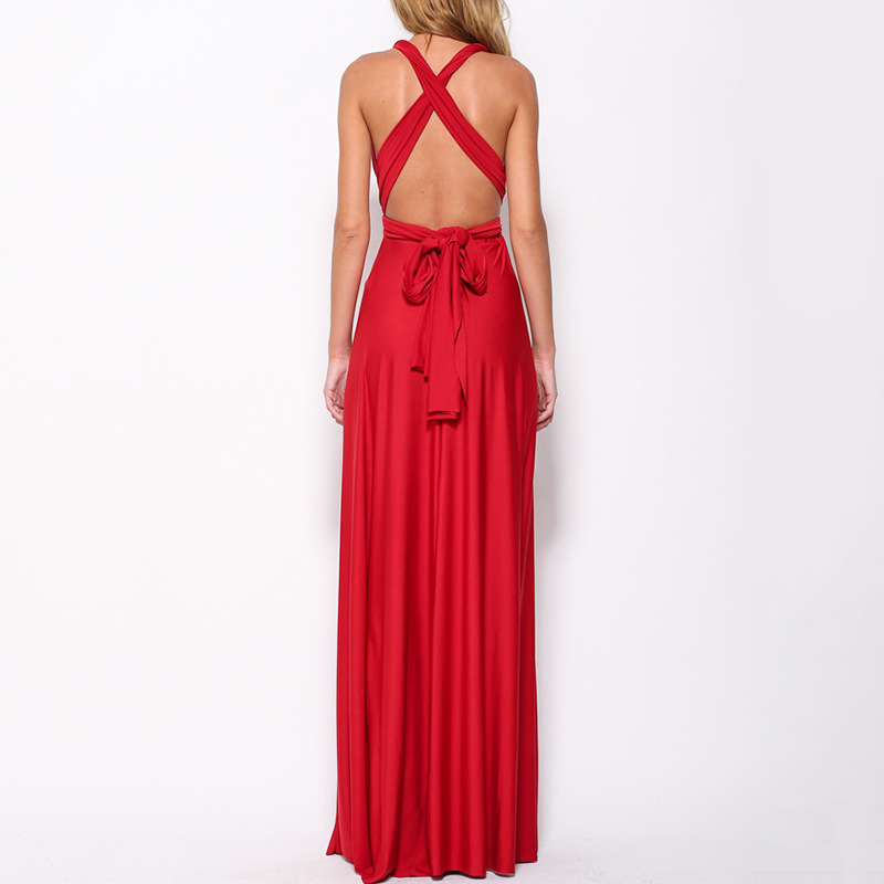 Summer Sexy Women Maxi Dress Red infinity Long Dress Multiway Bridesmaids Convertible Wrap Party Dresses Robe Longue Femme 210409
