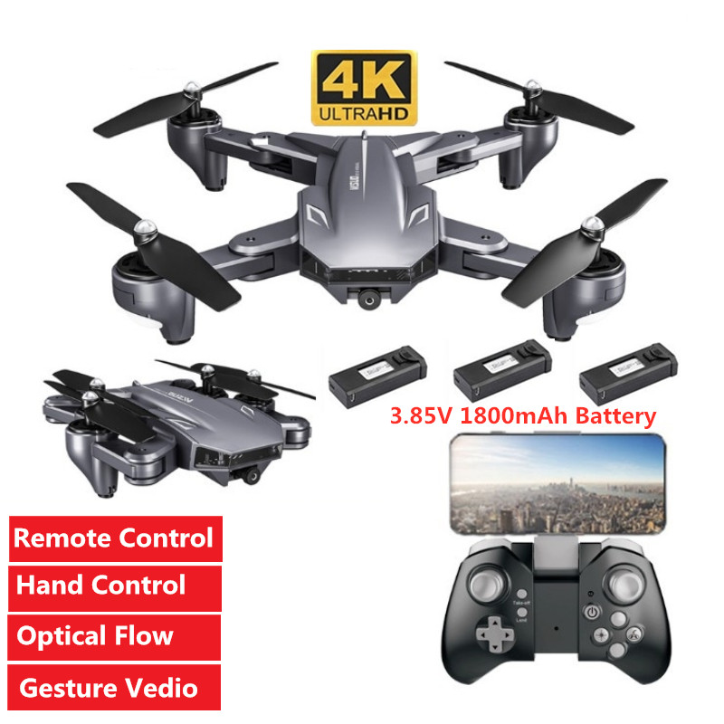 4K WIFI FPV RC Drone With 4K Dual HD Camera Optical Flow Gesture Vedio RC Quadcopter With 3pcs drone battery VS SG106 E58 XS81, Color box 1battery
4K WIFI FPV RC Drone With 4K Dual HD Camera Optical Flow Gesture Vedio RC Quadcopter With 3pcs drone battery VS SG106 E58 XS81, Color box 1battery