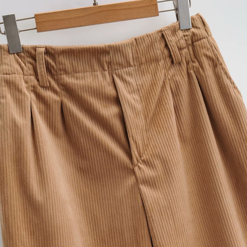 Loose High Waist Retro Corduroy Chic Female Pants Korean Fashion Casual Wide-legged Women's Pants 210507