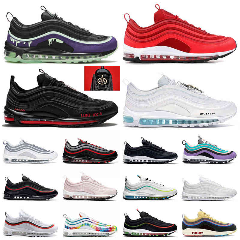 2021 Satan 97 Authentic Sneakers Sports Running Shoes For Men Women Jesus Black Bullet Triple White Sean Wotherspoon Purple Star Gym Red Bred, Customize
2021 Satan 97 Authentic Sneakers Sports Running Shoes For Men Women Jesus Black Bullet Triple White Sean Wotherspoon Purple Star Gym Red Bred, Customize